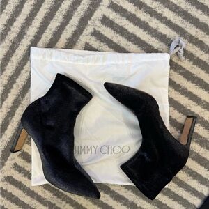 Jimmy Choo Shimmering Black Heeled Boots